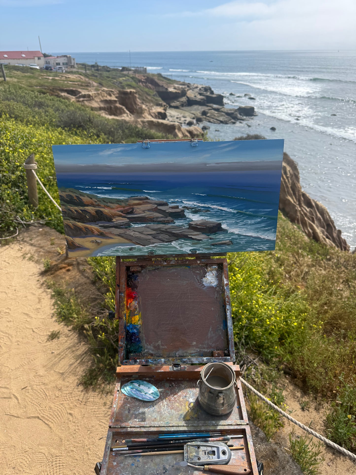 Fog rolling in at the cliffs